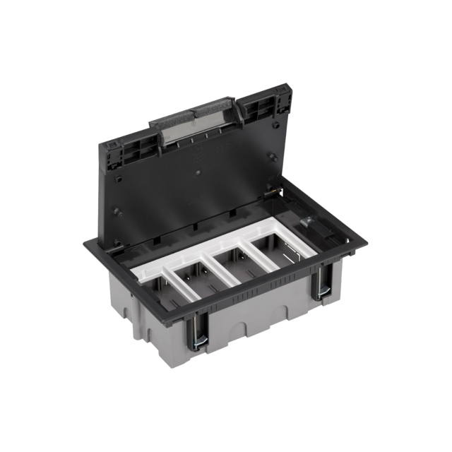 Simon Connect Puszka podłogowa S500 4-modułowa 8x K45 gł. 93mm szary grafit