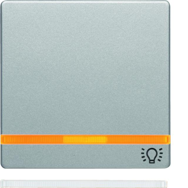 BERKER Q.x Klawisz 2 soczewką nadrukowany symbol światło do łącznika 1-klawiszowego aluminium aksamit lakierowana 16216074 HAGER