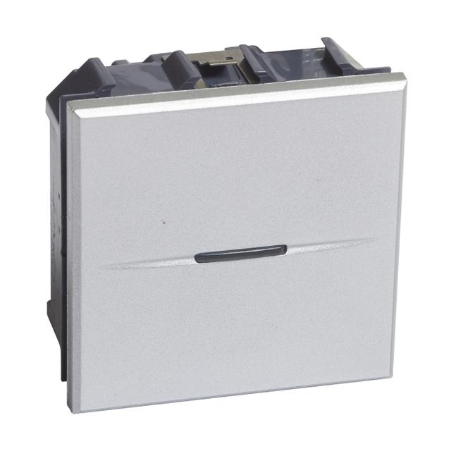 AXOLUTE - Przycisk jednobiegunowy NO 10A (zaciski śrubowe) 2 moduły AXIAL aluminium, Bticino