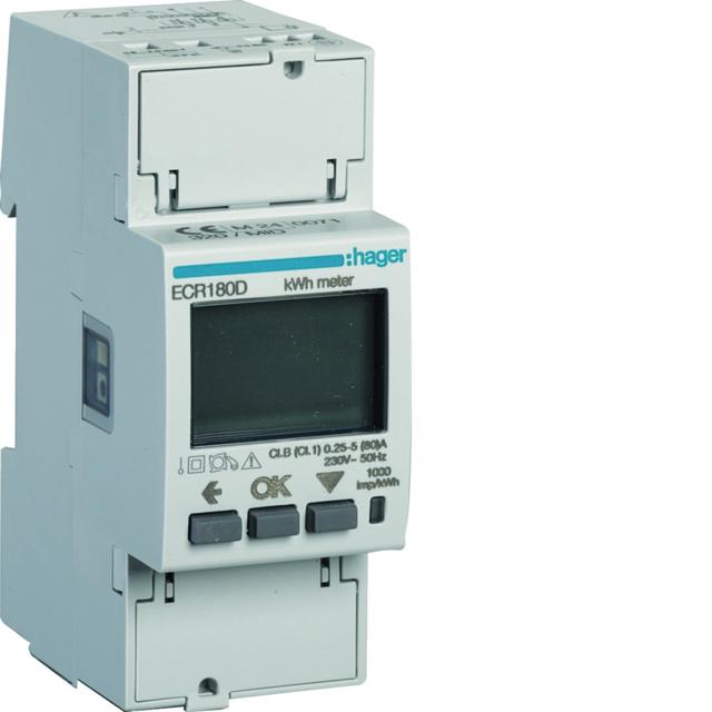 agardio.measure Licznik energii elektrycznej 1-fazowy, 80A 2M, Modbus, MID ECR180D HAGER