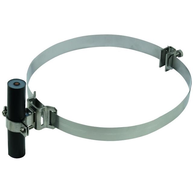 Wspornik do H VI, fi 27-30 mm, z obejmą taśmową na fi 50-300 mm, stal nierdzewna NIRO