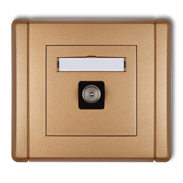 FLEXI Gniazdo antenowe pojedyncze TV złoty metalik