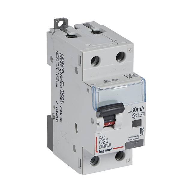 Wyłącznik Różnicowo-Nadprądowy 2P 20A C 0,03A Typ AC P312 DX3 411014 LEGRAND