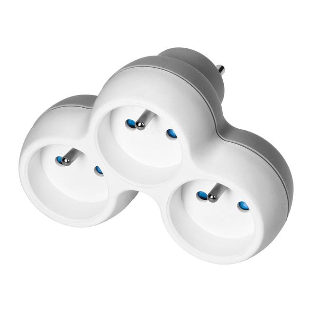 Rozgałęźnik 3x2P+Z biało-szary OR-AE-13239 ORNO