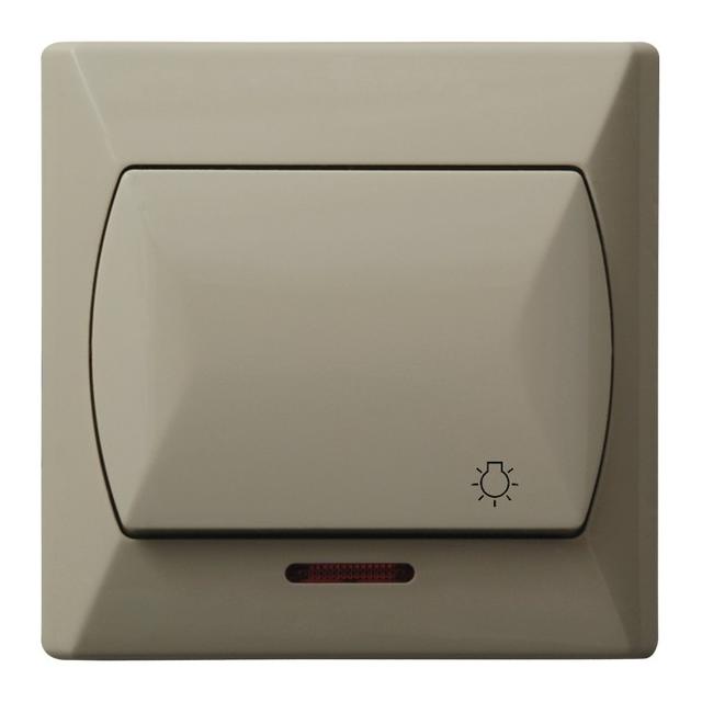 AKCENT Łącznik zwierny  światło  z podświetleniem pomarańczowym - kolor beżowy