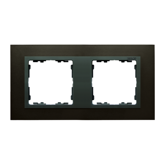 Simon 82 Nature Ramka 2-krotna Nature-metal Stal grafitowa / pierścień grafit 82827-38 KONTAKT