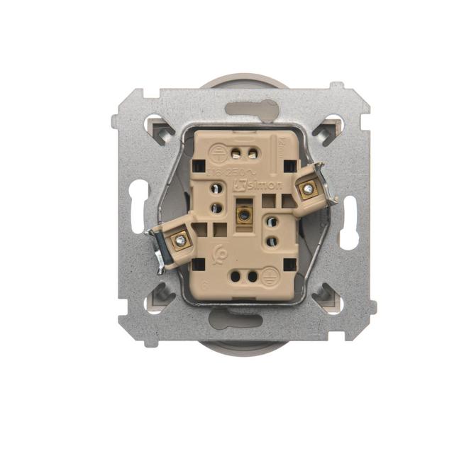 Simon 54 Nature Gniazdo wtyczkowe z uziemieniem z przesłonami podwójne do ramek NATURE 16A 250V zaciski śrubowe złoty mat DGZ2MZN.01/44 KONTAKT