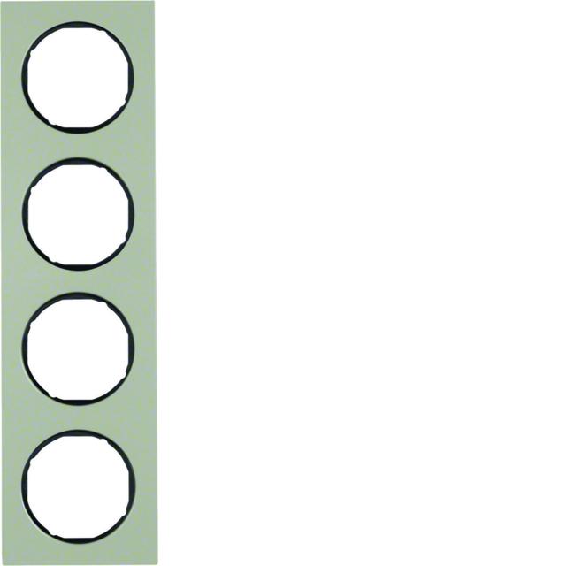 BERKER R.3 Ramka poczwórna stal szlachetna/czarny 10142204 HAGER