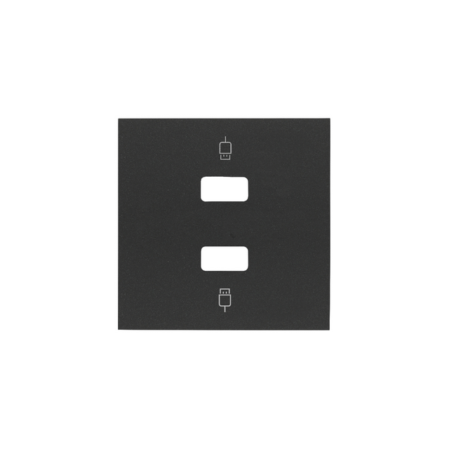 Simon 100 Pokrywa do gniazda USB podwójnego czarny mat