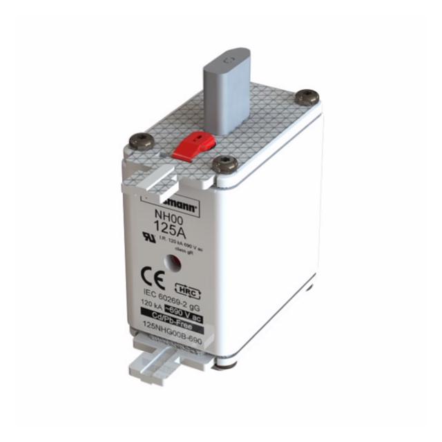 NH FUSE 125AMP 690V gG SIZE 00 Wkładka NH00 125A 690V GL/GG podwójny wskaźnik 125NHG00B-690 EATON