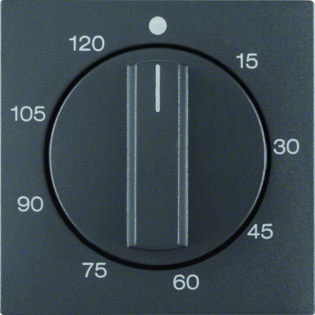 BERKER B.X Płytka czołowa z pokrętłem Regulator do mechanizm łącz. czas. 120 min antracyt mat 16331606 HAGER