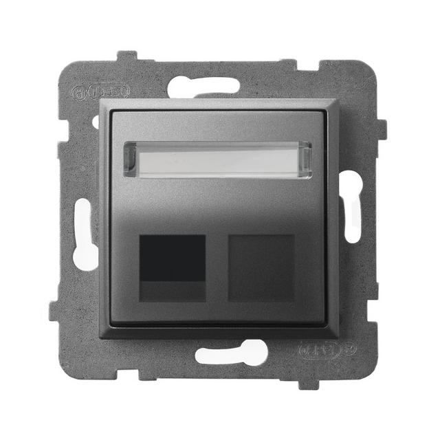 ARIA Obudowa gniazda pojedynczego typu Keystone skośna - kolor szary mat