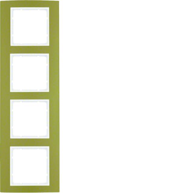 BERKER B.3 Ramka poczwórna aluminium złoty/biała 10143046 HAGER