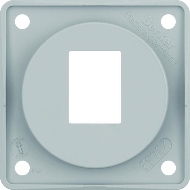 BERKER Integro Flow Płytka nośna pojedyncza do gniazd modularnych AMP szary 945572507 HAGER