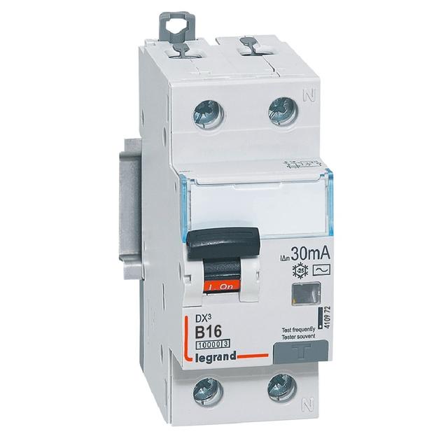WYŁĄCZNIK RÓŻNICOWONADPRĄDOWY P 312 2P B 16A 30MA TYP AC 10KA SERII DX3, Legrand