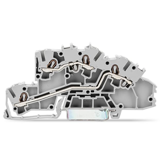 Piętrowa złączka instalacyjna z otworem montażowym 2,5mm2 szara /50szt./ 2003-7642 WAGO