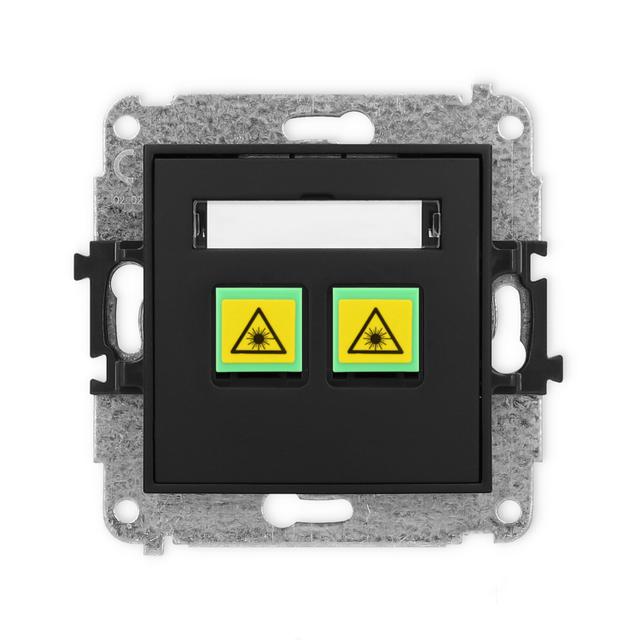 ICON Mechanizm gniazda światłowodowego/optycznego podwójnego czarny mat