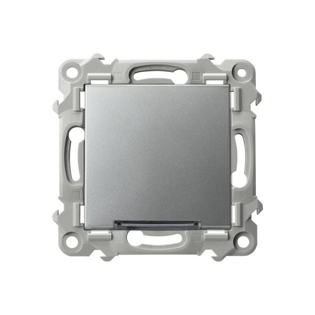 SZAFIR Łącznik zwierny z podświetleniem niebieskim - kolor srebro