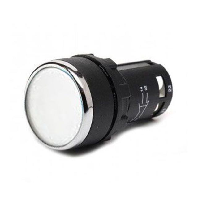 Przycisk monoblok, kryty, biały, 1NO+1NC