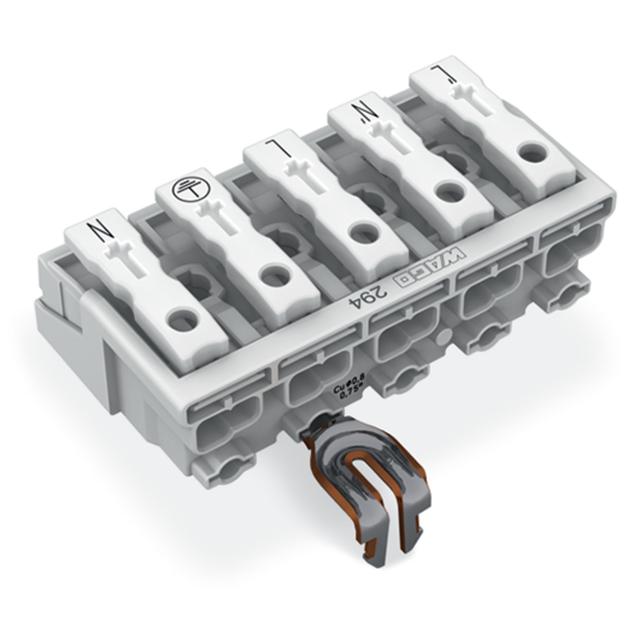 złączka zasilająca 5-biegunowa ze stopkami ze styk. PE