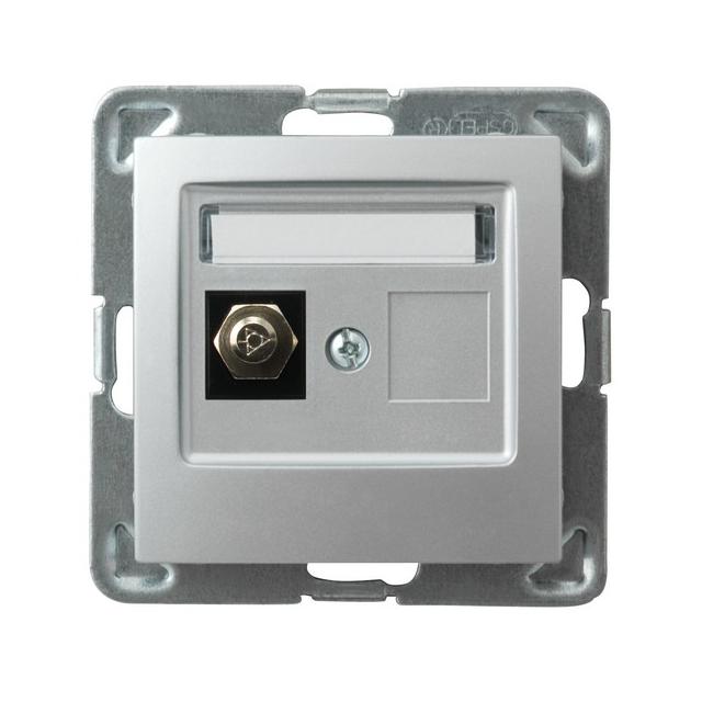 IMPRESJA Gniazdo ekwipotencjalne pojedyncze - kolor srebro