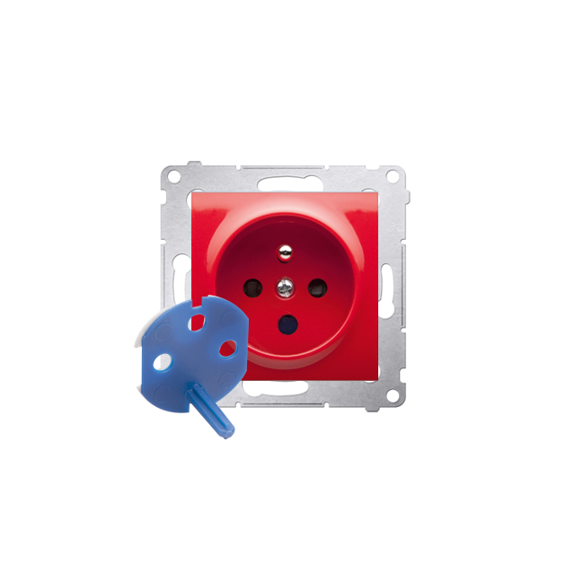 Simon 54 Gniazdo DATA z kluczem up czerwone