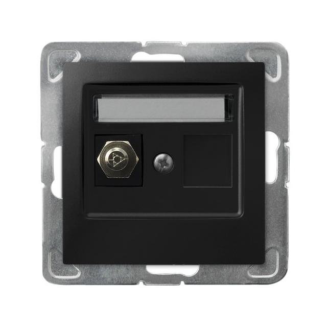 IMPRESJA Gniazdo ekwipotencjalne pojedyncze - kolor czarny metalik