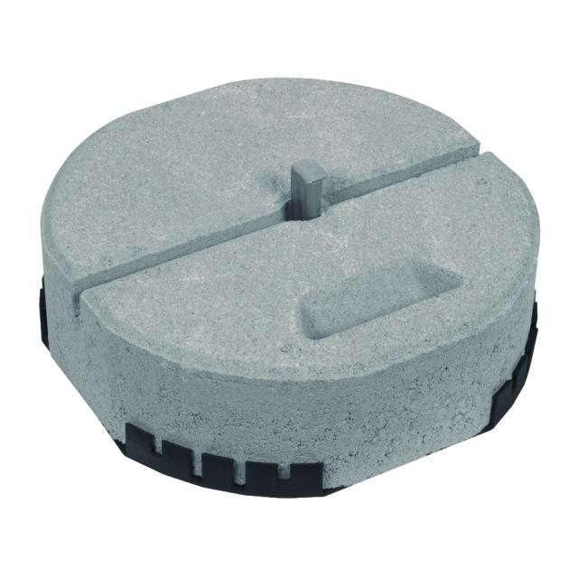 Podstawa betonowa z klinem i podkładką PVC, B55, 17 kg, fi 337 mm, do iglic fi 16 mm