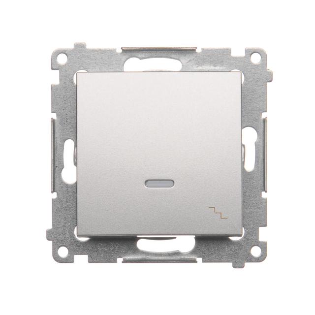 Simon 54 Łącznik schodowy z podświetleniem LED 10A 250V szybkozłączka srebrny mat DW6L.01/43 KONTAKT