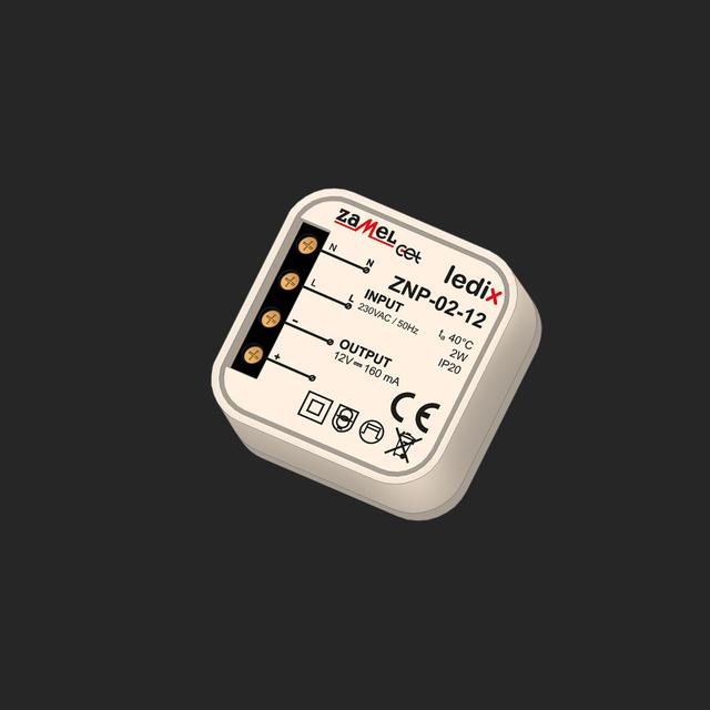 Zasilacz LED dopuszkowy 12V DC 2W TYP: ZNP-02-12