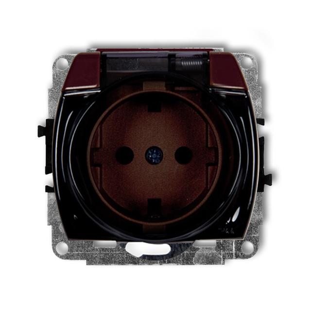 TREND Mechanizm gniazda bryzgoszczelnego z uziemieniem SCHUKO 2P+Z (klapka dymna, przesłony torów pr