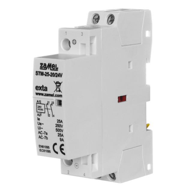 STYCZNIK MODUŁOWY INSTALACYJNY 25A, 2xNO, 24V AC/DC, TYP: STM-25-20/24V