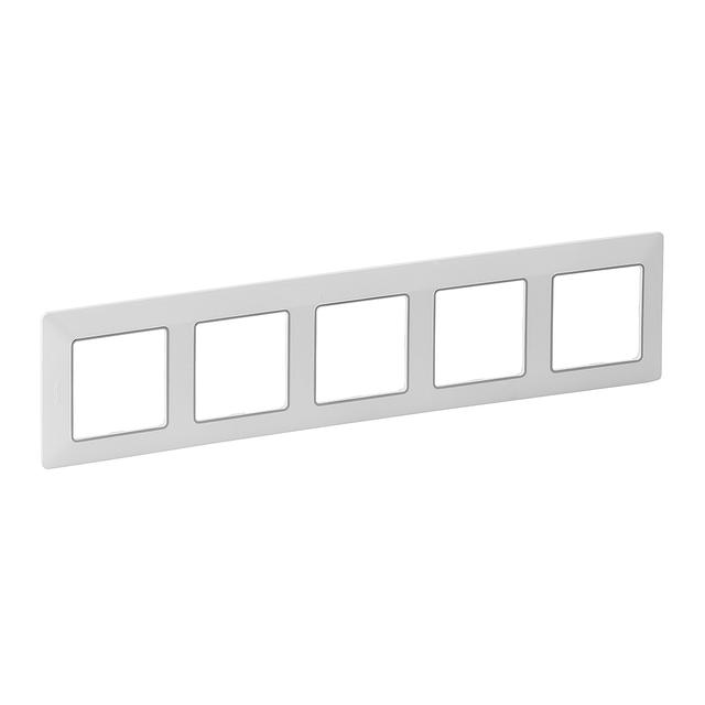 Valif:Ramka x5 Biała/Chrom 754035 LEGRAND