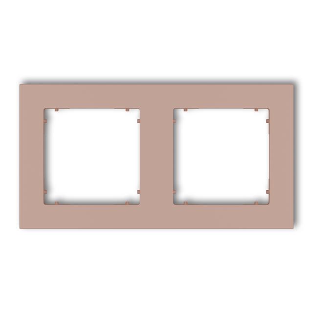 MINI Ramka uniwersalna podwójna kwadratowa z tworzywa łososiowy
