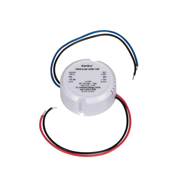 Zasilacz dopuszkowy CV CIRCO N LED 12V DC 0-15W 24243 KANLUX
