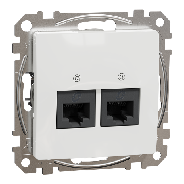 Sedna Design & Elements, gniazdo komputerowe 2xRJ45 kat.6 UTP, białe