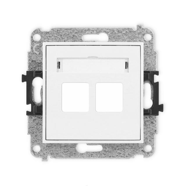 MINI Gniazdo antenowe multimedialne podwójne bez modułu (standard Keystone) biały mat 25MGM-2P KARLIK
