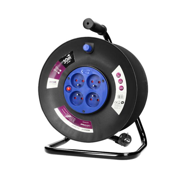 Przedłużacz bębnowy 4 gniazda kabel PVC H05VV-F 3x1.5mm2 długość - 30m Termik Przesłony to OR-AE-131