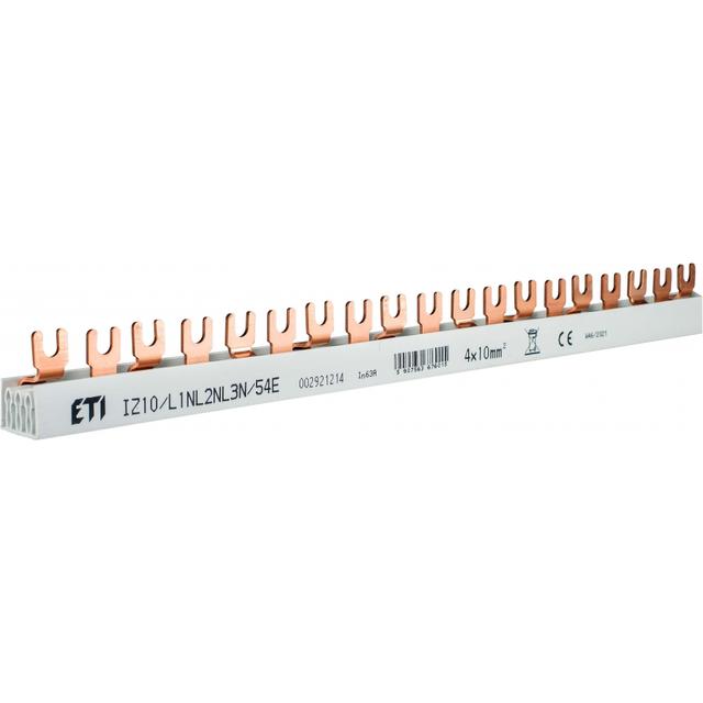 Szyna łączeniowa widełkowa 4P 63A 10mm2 (54 mod.) IZ10/L1NL2NL3N/54E 002921214 ETI
