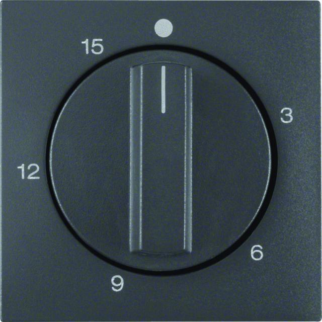 BERKER B.X Płytka czołowa z pokrętłem Regulator do mechanizm łącz. czas. 0-15 min antracyt mat 16321606 HAGER