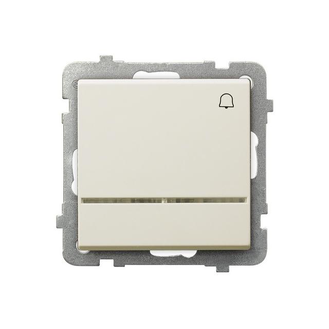 SONATA Łącznik zwierny  dzwonek  z podświetleniem pomarańczowym - kolor ecru