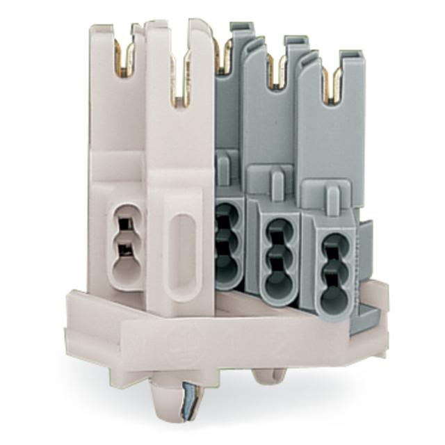 wtyk rozgałęźny 1 mm2 5-polowy biały/szary ze stopkami montażowymi