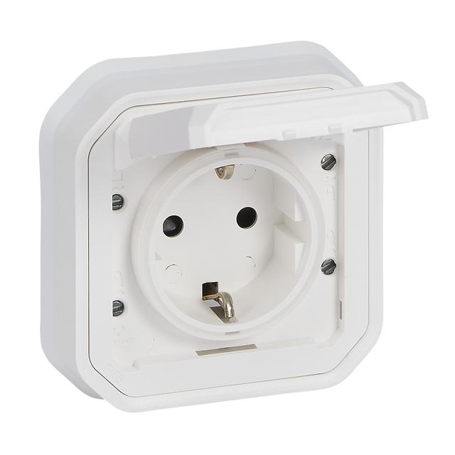 NOWE PLEXO - GN. SCHUKO 2P+Z ZACISKI ŚRUB KOMPLET PODTYNKOWY 16A-250V BIAŁE 069869L LEGRAND