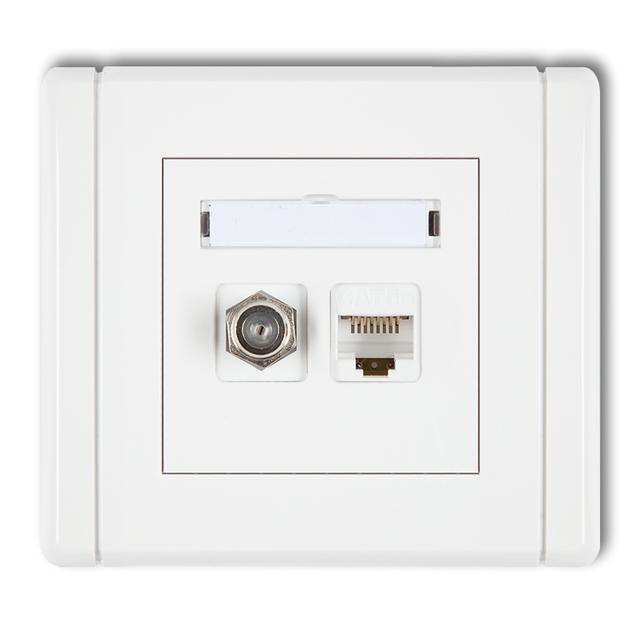 FLEXI Gniazdo antenowe poj. typu F (SAT) + gniazdo komp. poj. 1xRJ45, kat. 6 ekranowane, 8-stykowe b