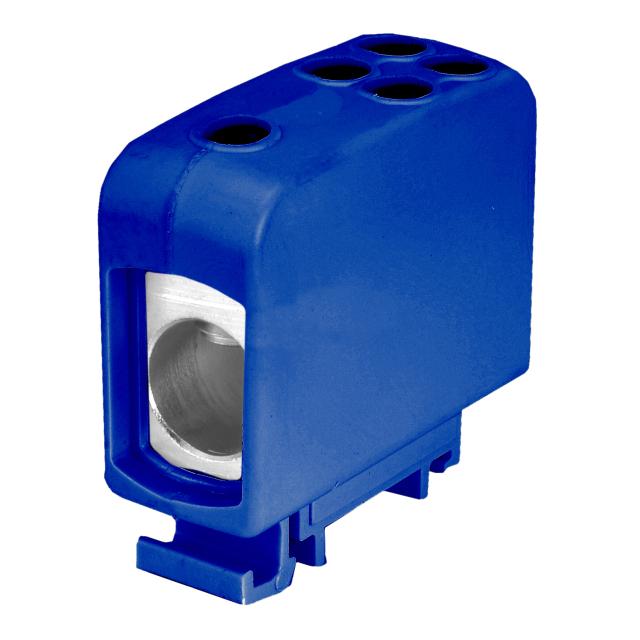ZGG1x70/4x16n ,  Złączka sz. gwint. AL/CU, 1 x 70 mm2 / 4 x16 mm2, TS 35/ 1 tor, niebieski