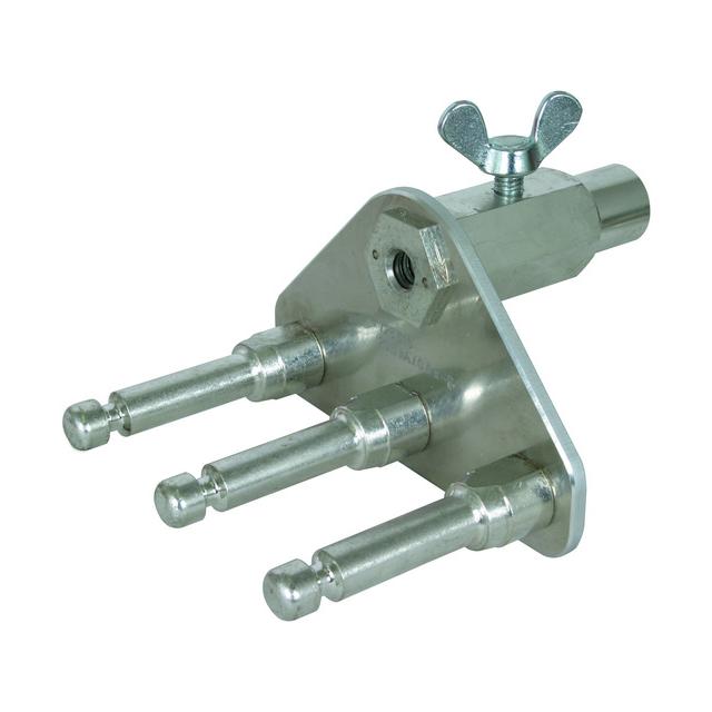 Płyta przyłączenia uziemienia z gniazdem, 3 punktami mocowania z tuleją fi 16 mm