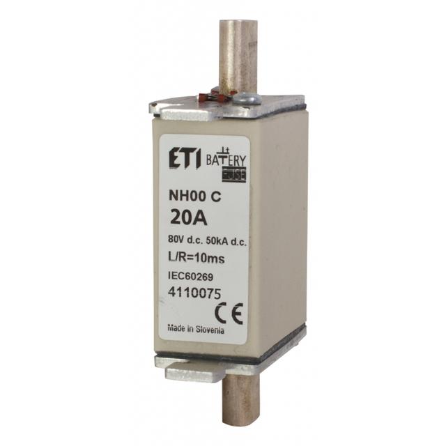 Wkładka topikowa NH do ochrony akumulatorów, magazynów energii DC NH000 WT-00C gBat 20A 80V DC 004110075 ETI