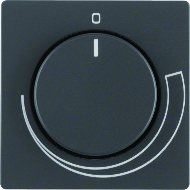 BERKER Q.x Płytka czołowa z pokrętłem Regulator do regulatora obrotów antracyt aksamit lakierowana 1