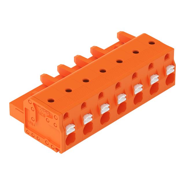 1-przewodowe gniazdo przycisk Push-in CAGE CLAMP pomarańczowa /50szt./ 2231-707/026-000 WAGO