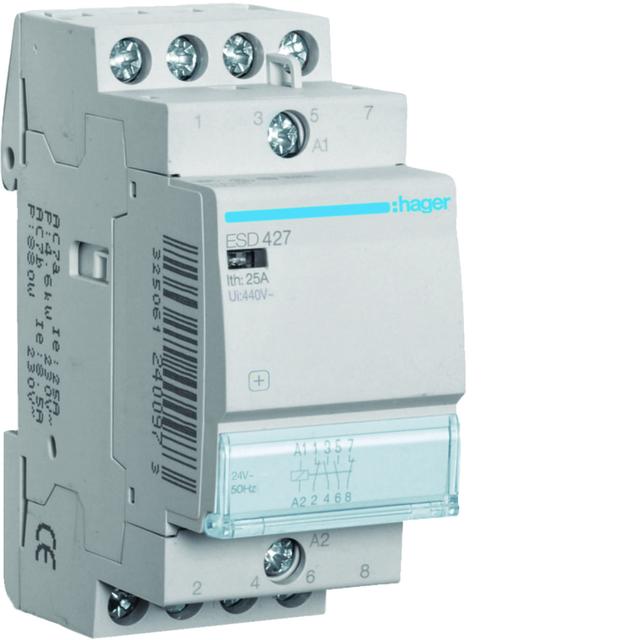 Stycznik modułowy 24V AC 2Z+2R 25A AC-7A B ESD427 HAGER